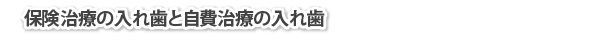 保険治療の入れ歯と自費治療の入れ歯